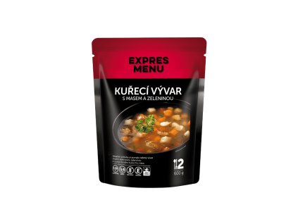 Expres Menu kuřecí vývar s masem a zeleninou 600g