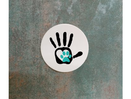 podtácek tlapka modrá