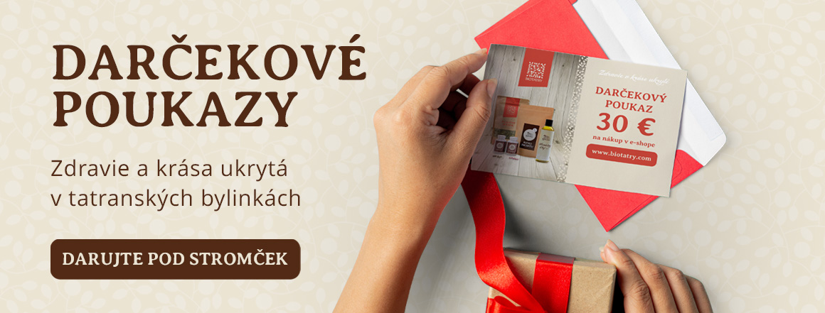 Darčekové poukazy na nákup bylinkových produktov v eshope Biotatry