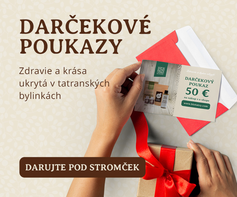 Darčekové poukazy na nákup bylinkových produktov v eshope Biotatry