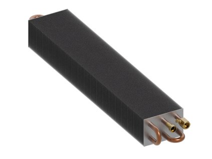 Výměník tepla LVR-15 (Délka LVR-15 1075 - 1108 W, Lakování lakovaný v RAL 9005, Odvzdušňovací ventil automatický)