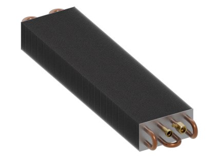 Výměník tepla LVR-20 (Délka LVR-20 1075 - 1444 W, Lakování lakovaný v RAL 9005, Odvzdušňovací ventil automatický)