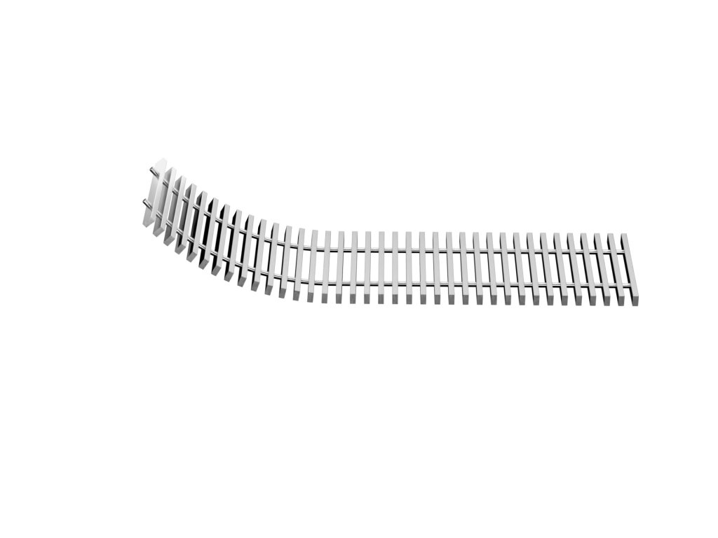 Grille roll-up, stainless steel (Frame type L - frame, anodized natur, Length (mm) 700, Width (mm) 170)