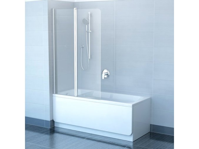 RAVAK CVS2-100L BÍLÁ dvoudílná levá sprchová zástěna 100cm na vanu