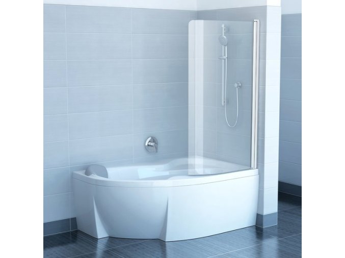 RAVAK CVSK1 140/150R LESK jednodílná pravá sprchová zástěna 85cm na vanu KONCEPT ROSA