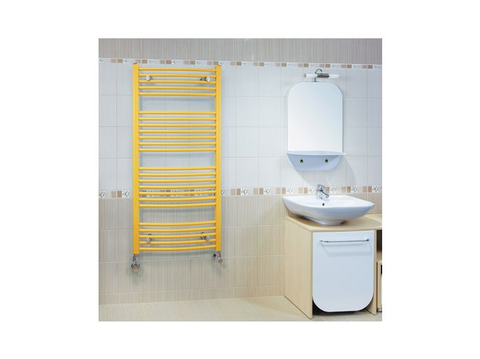 KRC 900.600 koupelnový žebřík 90/60 cm bílý, prohnutý