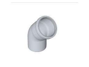 KOUŘ B52100214 koleno 80/45° pro odvod spalin kondenzačních kotlů