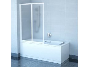 RAVAK VS2 105 BÍLÁ TRANSPARENT dvoudílná skládací sprchová zástěna 105cm na vanu