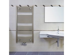 KRCM 1820.750 koupelnový žebřík 182/75 cm bílý, prohnutý, středové připojení