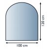 LB 21.02.880.2 sklo pod kamna 8mm, 100x120cm, tvar oblouk