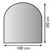 LB 21.02.881.2 sklo pod kamna 8mm, 100x100cm, tvar oblouk