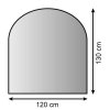 LB 21.02.886.2 sklo pod kamna 8mm, 120x130cm, tvar oblouk