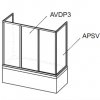 RAVAK AVDP3-120 BÍLÁ TRANSPARENT posuvná sprchová zástěna 117-121cm na vanu