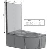 RAVAK CVSK1 160/170R LESK jednodílná pravá sprchová zástěna 100cm na vanu KONCEPT ROSA