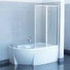 RAVAK VSK2 150R TRANSPARENT dvoudílná pravá sprchová zástěna 93cm na vanu - KONCEPT ROSA