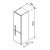 RAVAK CHROME LEVÁ VYSOKÁ SKŘÍŇKA 350x370x1200mm bílá - KONCEPT CHROME
