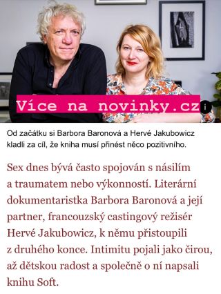 V kultuře na @novinky.cz vyšel náš rozhovor o knize Soft 📚 Křehký, jak to umí @tynkazprahy 📚 Děkujeme ♥️...