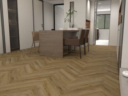 Oak Lazaro Herringbone scene