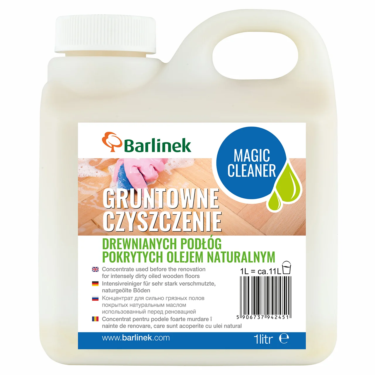 MAGIC CLEANER, koncentrát určený pro silně znečištěné podlahy před renovací pokrytých olejem, 1 L