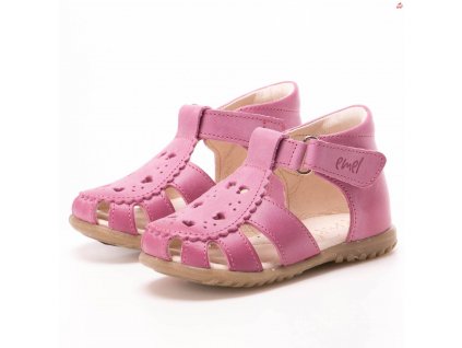 Dětské kožené sandálky EMEL E1214A-1 Růžová (Barva Růžová, Velikost 25)