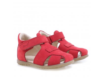 Dětské kožené sandálky EMEL E2199-16 Červená (Barva Červená, Velikost 25)