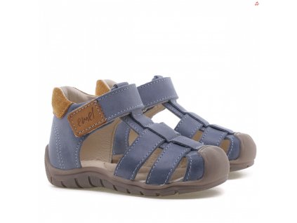 Dětské kožené sandálky EMEL E2187A-6 Modrá (Barva Modrá, Velikost 25)