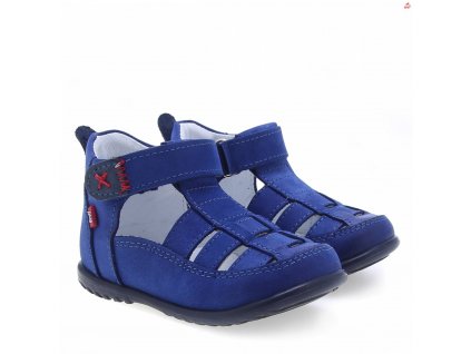 Dětské kožené sandálky EMEL E1079-15 Modrá (Barva Modrá, Velikost 25)