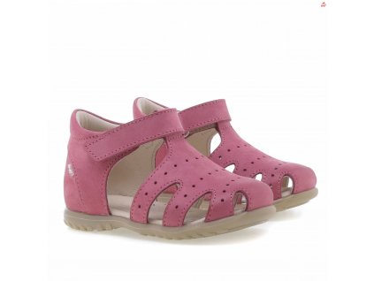 Dětské kožené sandálky E1646-2 Růžová (Barva Růžová, Velikost 25)
