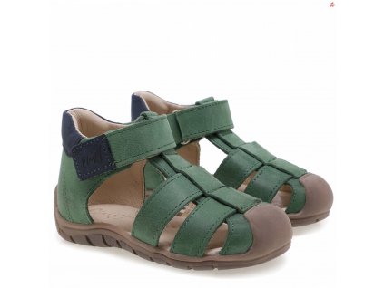 Dětské kožené sandálky EMEL E2187A Zelená (Barva Zelená, Velikost 25)