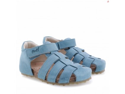 Dětské kožené sandály E2664-2 Modrá (Barva Modrá, Velikost 31)
