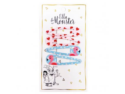 flamingo combi haarspangen 6er pack