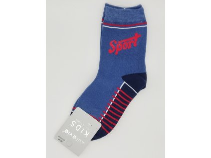 Dětské obrázkové ponožky Aura.Via Sport (85% bavlna) modrá (Velikost 32 - 35)