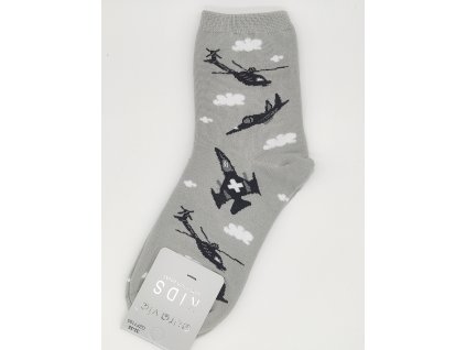 Dětské obrázkové ponožky Aura.Via Vesmír (85% bavlna) šedá (Velikost 32 - 35)