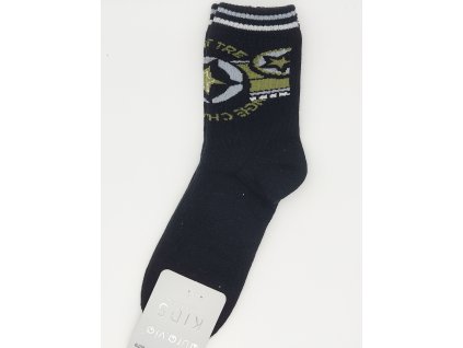 Dětské obrázkové ponožky Aura.Via Fotbal (85% bavlna) černá (Velikost 32 - 35)