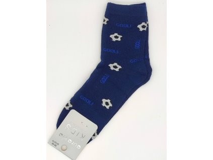 Dětské obrázkové ponožky Aura.Via Fotbal (85% bavlna) tmavě modrá (Velikost 32 - 35)