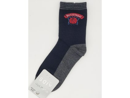 Dětské obrázkové ponožky Aura.Via Basketbal (85% bavlna) černá (Velikost 32 - 35)