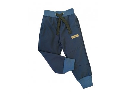 Zimní softshellové kalhoty zateplené beránkem UNIQUE kids tmavě modré