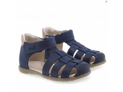 Dětské kožené sandálky EMEL E1078-27 Tmavě Modrá (Barva Tmavě modrá, Velikost 25)