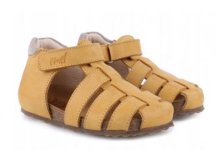 Dětské kožené sandály Emel E2664-16 Žlutá (Barva Žlutá, Velikost 31)