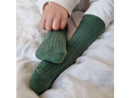 Dětské bavlněné ponožky Emel "Řebro" Zelená 100-28