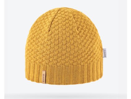 KAMA Pletená Merino čepice AW63 102 Žlutá