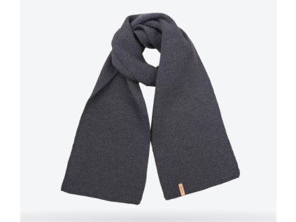 KAMA Pletená merino šála S07 111 Tm. Šedá Graphite