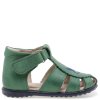 Dětské kožené sandálky EMEL E1670-10 Zelená (Barva Zelená, Velikost 25)
