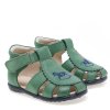 Dětské kožené sandálky EMEL E1670-10 Zelená (Barva Zelená, Velikost 25)