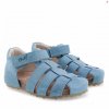 Dětské kožené sandály E2664-2 Modrá (Barva Modrá, Velikost 31)