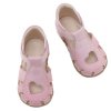 Dětské kožené sandálky EMEL E2183A-3 Růžová srdíčko (Barva Růžová, Velikost 25)