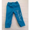 Softshellové kalhoty UNIQUE kids tyrkys s potiskem