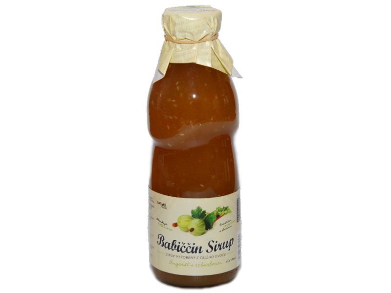 Babiččin sirup - Angrešt s rebarborou 0.5l