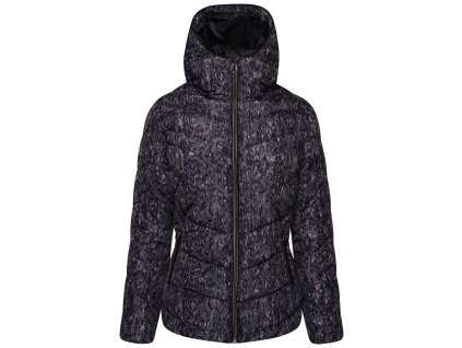 Luxusní dámská zimní bunda Reputable Jacket - Swarovski Crystal Collection DWN379 tm. šedá (Velikost 38)