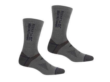Set turistických ponožek Wool Hiker Sock 2pck RUH041 šedá (Velikost 43-47)